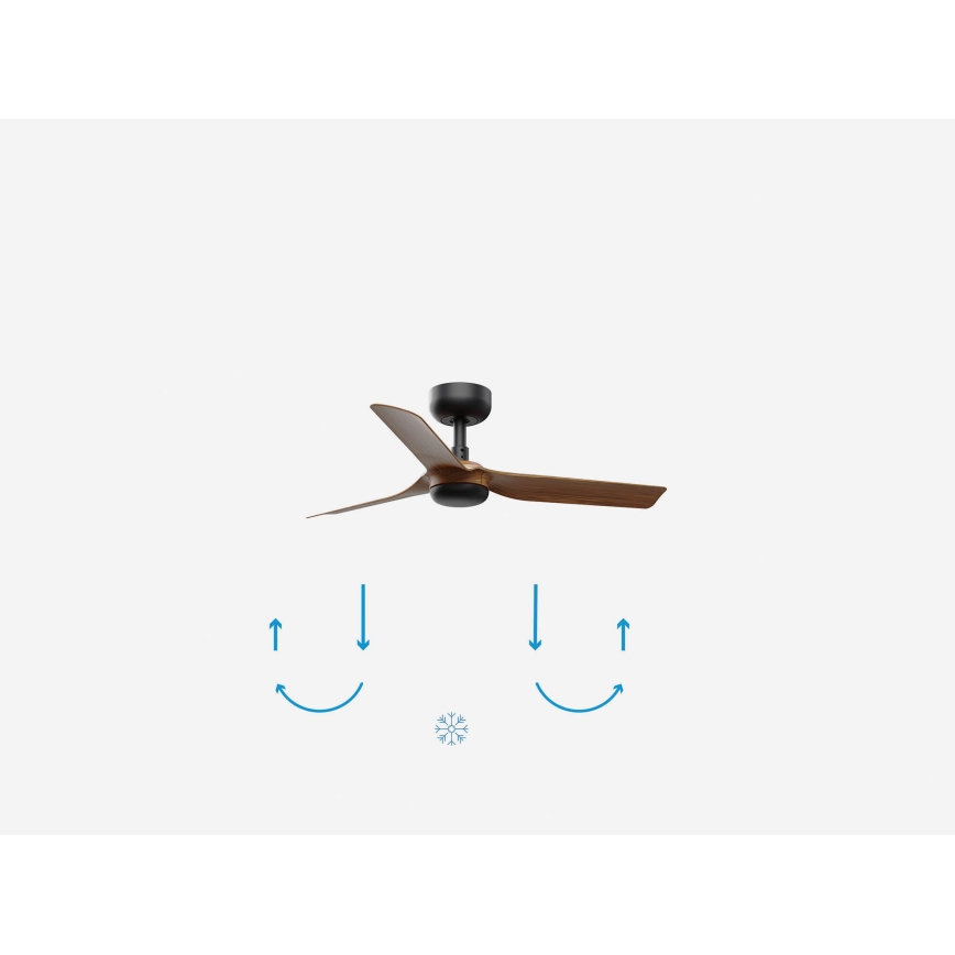 FARO 33823WP - Stropni ventilator MINI PUNT S smeđa/crna promjer 90 cm SMART + daljinski upravljač