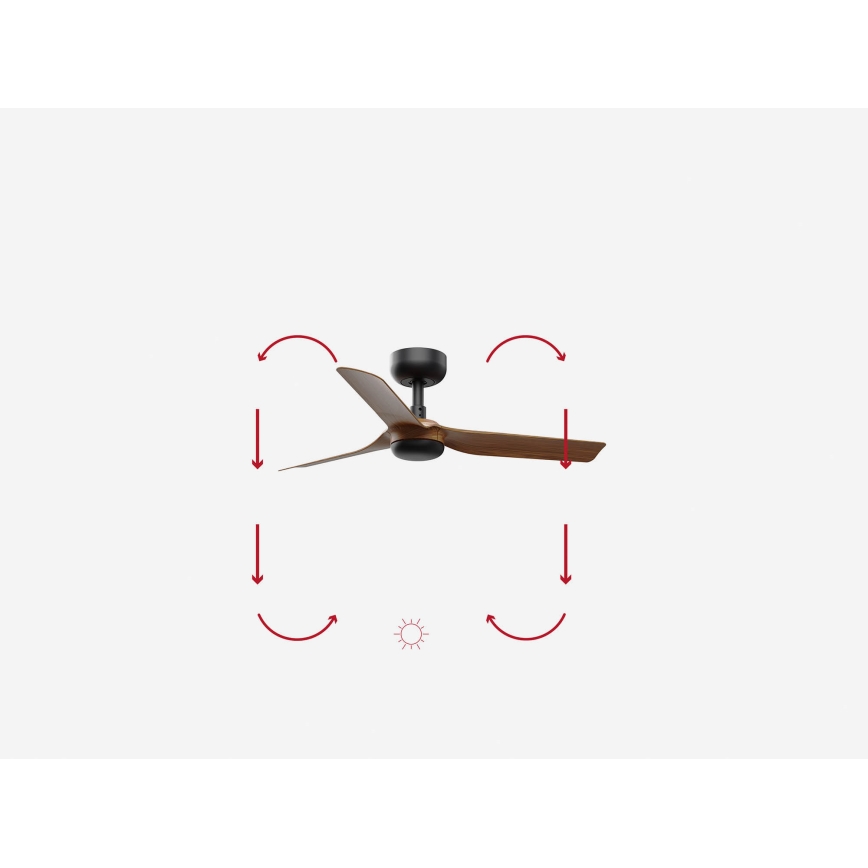FARO 33823WP - Stropni ventilator MINI PUNT S smeđa/crna promjer 90 cm SMART + daljinski upravljač
