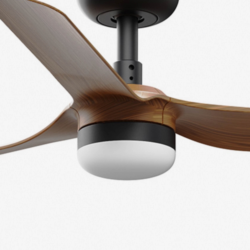 FARO 33823WT-1TW - LED Prigušivi stropni ventilator MINI PUNT S LED/10W/230V 2700/4000/6000K smeđa/crna pr. 90 cm Wi-Fi Tuya + daljinski upravljač