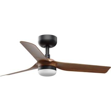 FARO 33823WT-1TW - LED Prigušivi stropni ventilator MINI PUNT S LED/10W/230V 2700/4000/6000K smeđa/crna pr. 90 cm Wi-Fi Tuya + daljinski upravljač