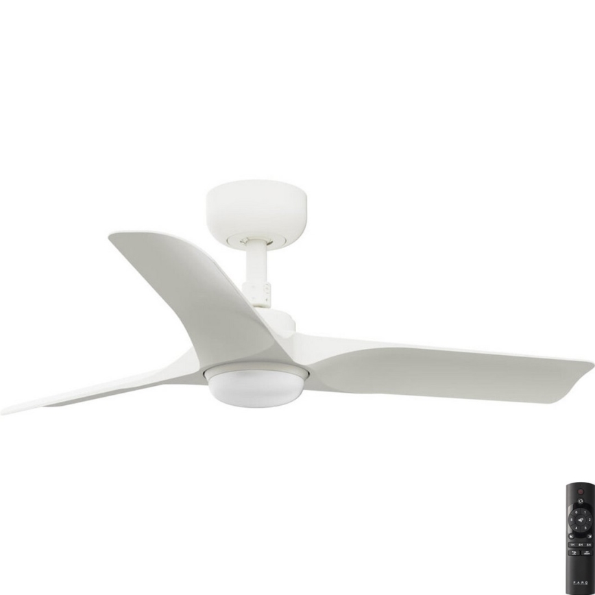 FARO 33824-1TW - LED stropni ventilator s prigušivanjem HEY S LED/10W/230V 2700/3000/4000K bijeli, promjer 90 cm + daljinski upravljač