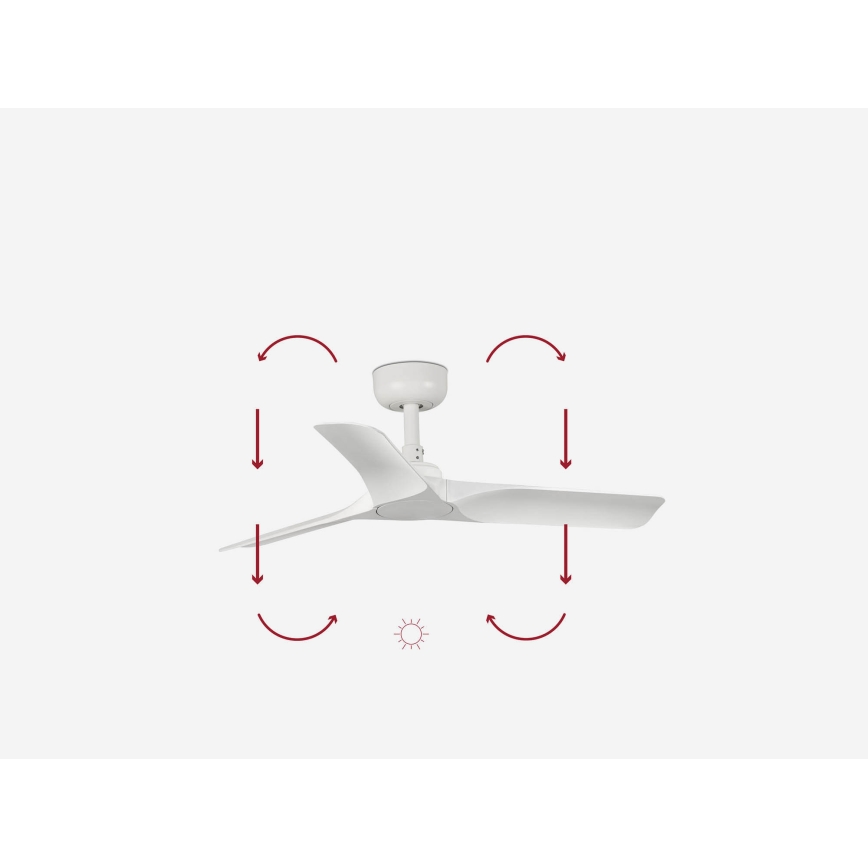 FARO 33824WP - Stropni ventilator HEY S bijela pr. 90 cm SMART + daljinski upravljač