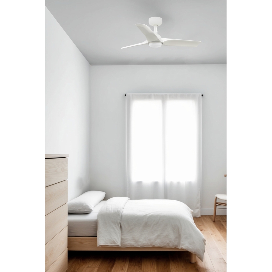 FARO 33824WT-1TW - LED Prigušivi stropni ventilator HEY S LED/10W/230V 2700/4000/6000K bijela pr. 90 cm Wi-Fi Tuya + daljinski upravljač
