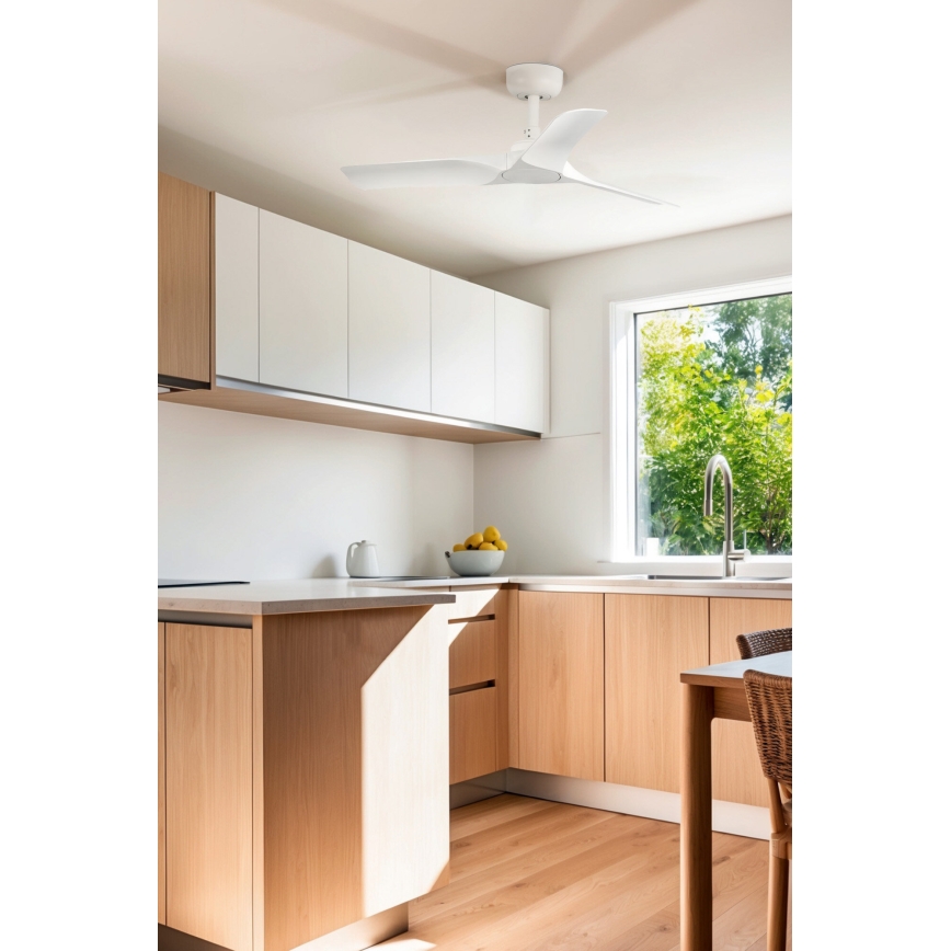 FARO 33824WT - Stropni ventilator HEY S bijela pr. 90 cm Wi-Fi Tuya + daljinski upravljač