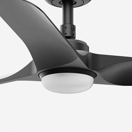 FARO 33825WT-1TW - LED Prigušivi stropni ventilator HEY S LED/10W/230V 2700/4000/6000K crna pr. 90 cm Wi-Fi Tuya + daljinski upravljač