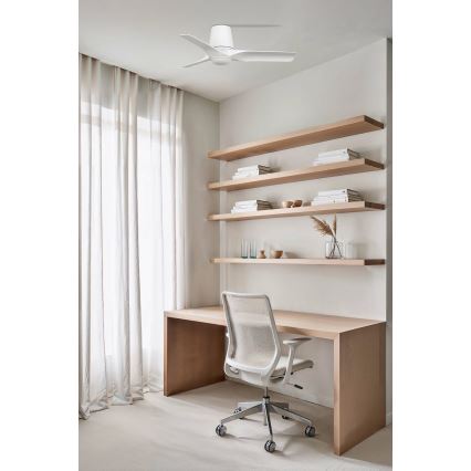 FARO 33826-1TW - LED stropni ventilator HEY TUB s mogućnošću prigušivanja LED/10W/230V 2700/3000/4000K bijeli, promjer 90 cm + daljinski upravljač