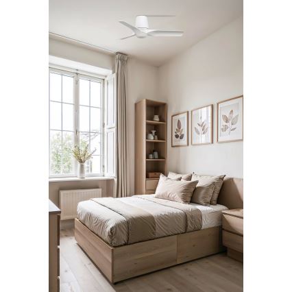 FARO 33826WT-1TW - LED Prigušivi stropni ventilator HEY TUB S LED/10W/230V 2700/4000/6000K bijela pr. 90 cm Wi-Fi Tuya + daljinski upravljač