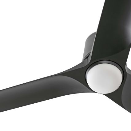 FARO 33827-1TW - LED stropni ventilator HEY TUB s mogućnošću prigušivanja/10W/230V 2700/3000/4000K, crne boje, pr. 90 cm + daljinski upravljač