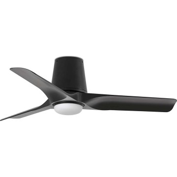 FARO 33827WT1S - LED stropni ventilator s prigušivanjem HEY TUB S LED/10W/230V 2700/3000/4000K Ø 90 cm crna Wi‑Fi Tuya + daljinski upravljač