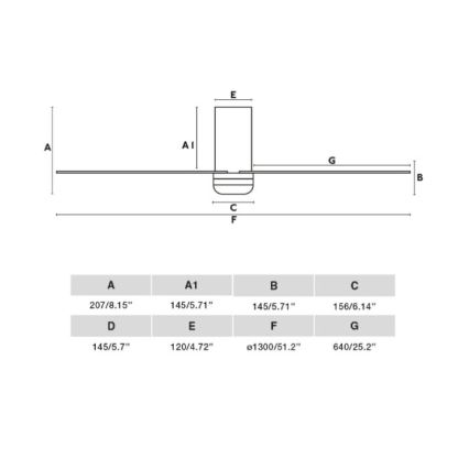 FARO 33828 - Stropni ventilator PUNT TUB M bijela pr. 130 cm + daljinski upravljač