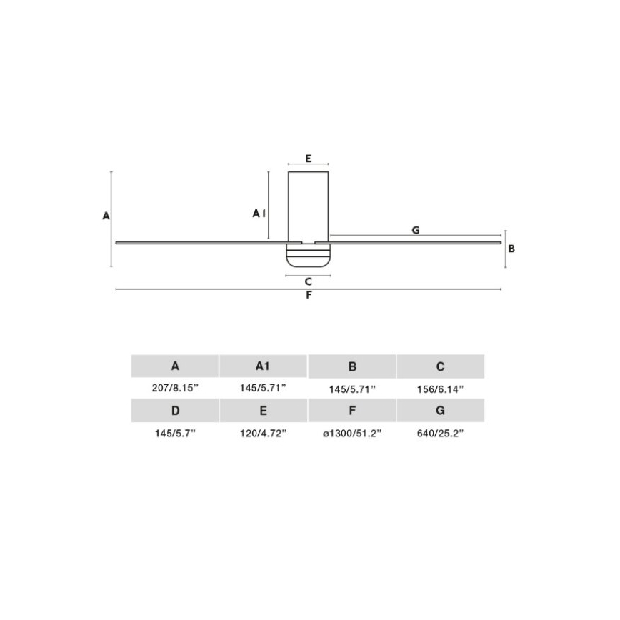 FARO 33828 - Stropni ventilator PUNT TUB M bijela pr. 130 cm + daljinski upravljač