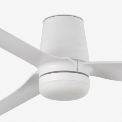 FARO 33828WT1S - LED stropni ventilator s prigušivanjem PUNT TUB M LED/18W/230V 2700/3000/4000K promjer 132 cm bijela Wi-Fi Tuya + daljinski upravljač