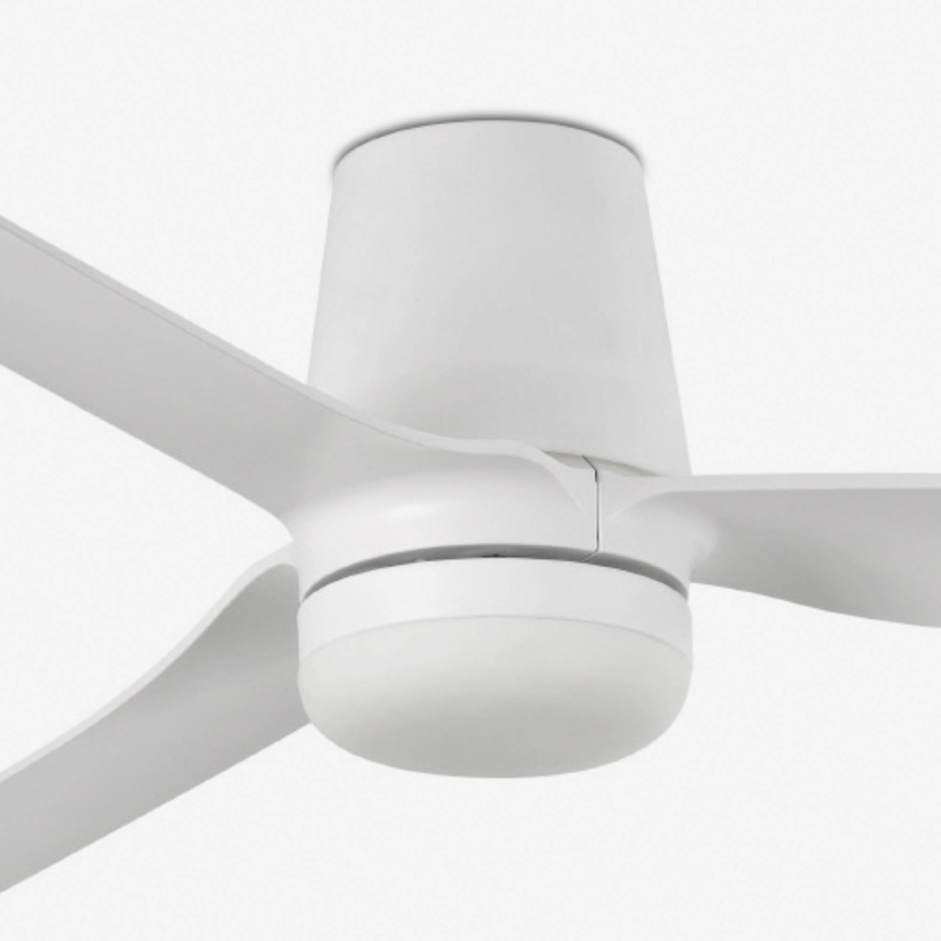 FARO 33828WT1S - LED stropni ventilator s prigušivanjem PUNT TUB M LED/18W/230V 2700/3000/4000K promjer 132 cm bijela Wi-Fi Tuya + daljinski upravljač
