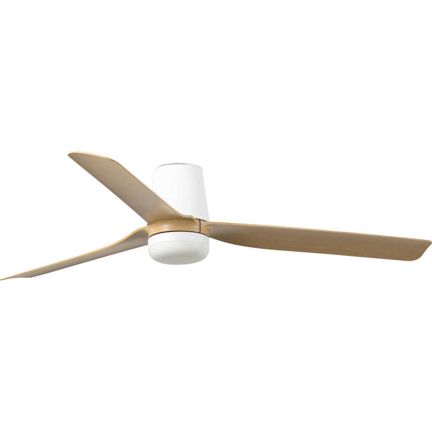 FARO 33829-1TW - LED Prigušivi stropni ventilator PUNT TUB M LED/18W/230V 3000/4200/6500K pr. 130 cm bijela/smeđa+ daljinski upravljač