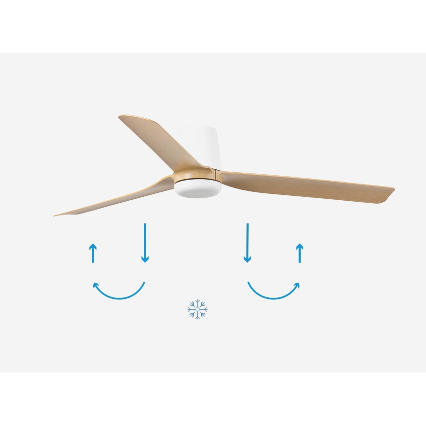 FARO 33829 - Stropni ventilator PUNT TUB M smeđa/bijela pr. 130 cm + daljinski upravljač