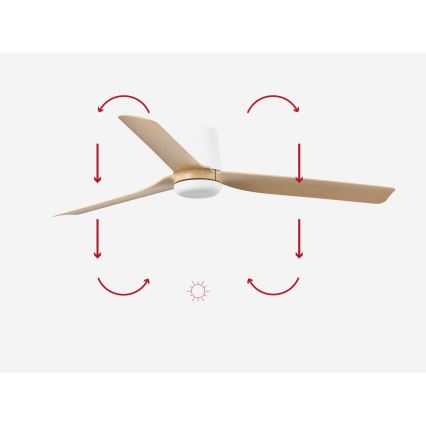 FARO 33829 - Stropni ventilator PUNT TUB M smeđa/bijela pr. 130 cm + daljinski upravljač