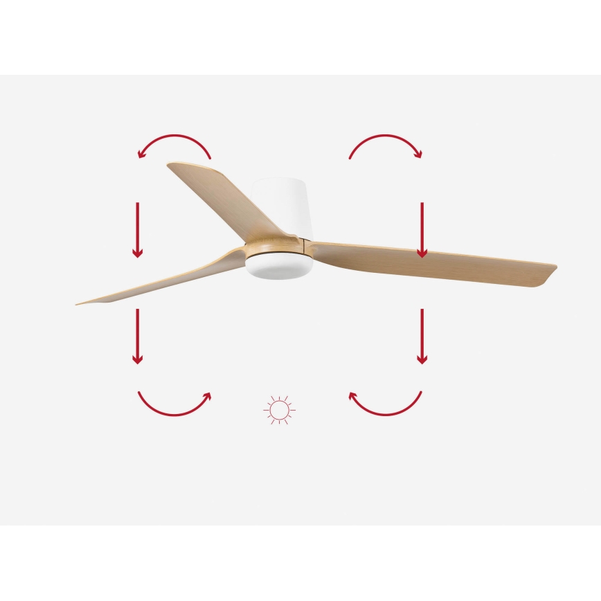 FARO 33829 - Stropni ventilator PUNT TUB M smeđa/bijela pr. 130 cm + daljinski upravljač