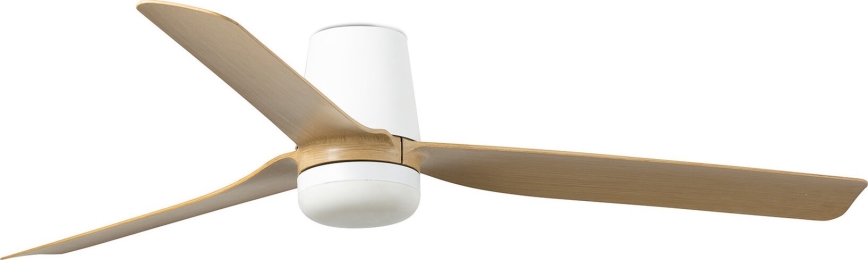 FARO 33829WT-1TW - LED Prigušivi stropni ventilator PUNT TUB M LED/18W/230V 3000/4200/6500K smeđa/bijela pr. 132 cm Wi-Fi Tuya + daljinski upravljač