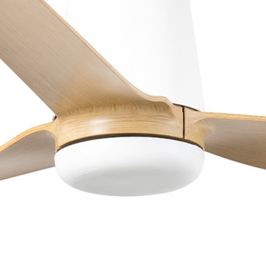 FARO 33829WT - Stropni ventilator PUNT TUB M smeđa/bijela pr. 132 cm Wi-Fi Tuya + daljinski upravljač