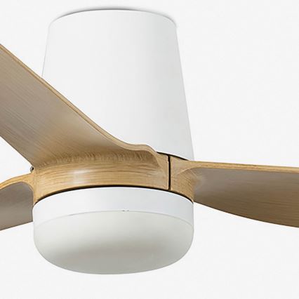 FARO 33829WT1S - LED prigušivi stropni ventilator PUNT TUB M LED/18W/230V 2700/3000/4000K promjer 132 cm bež/bijela Wi-Fi Tuya + daljinski upravljač