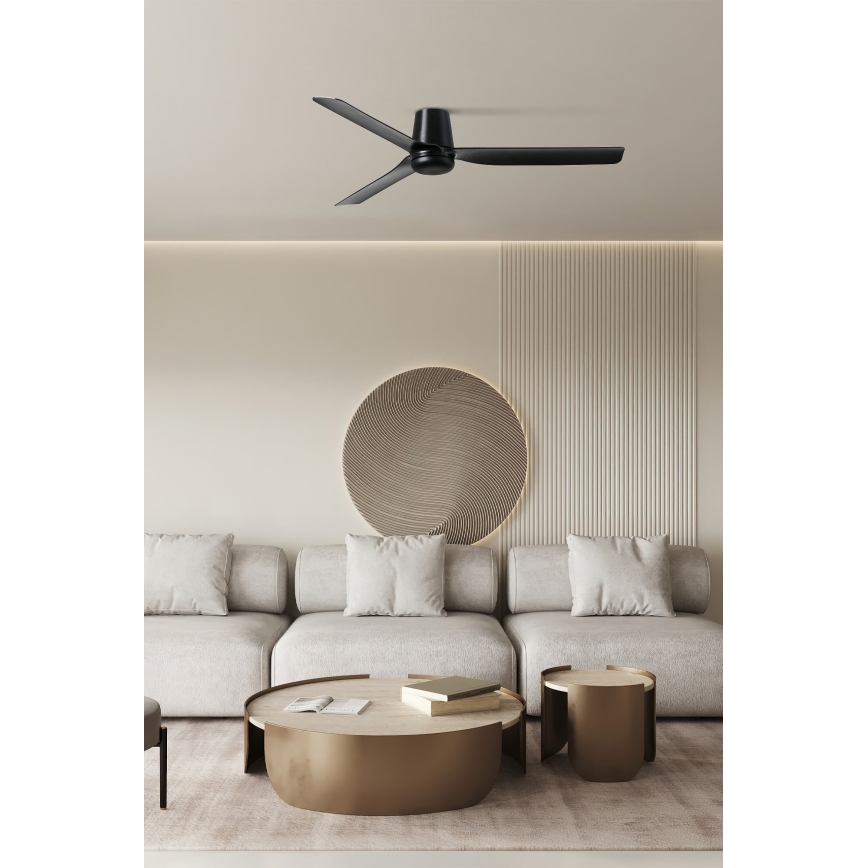 FARO 33830 - Stropni ventilator PUNT TUB M crna pr. 130 cm + daljinski upravljač