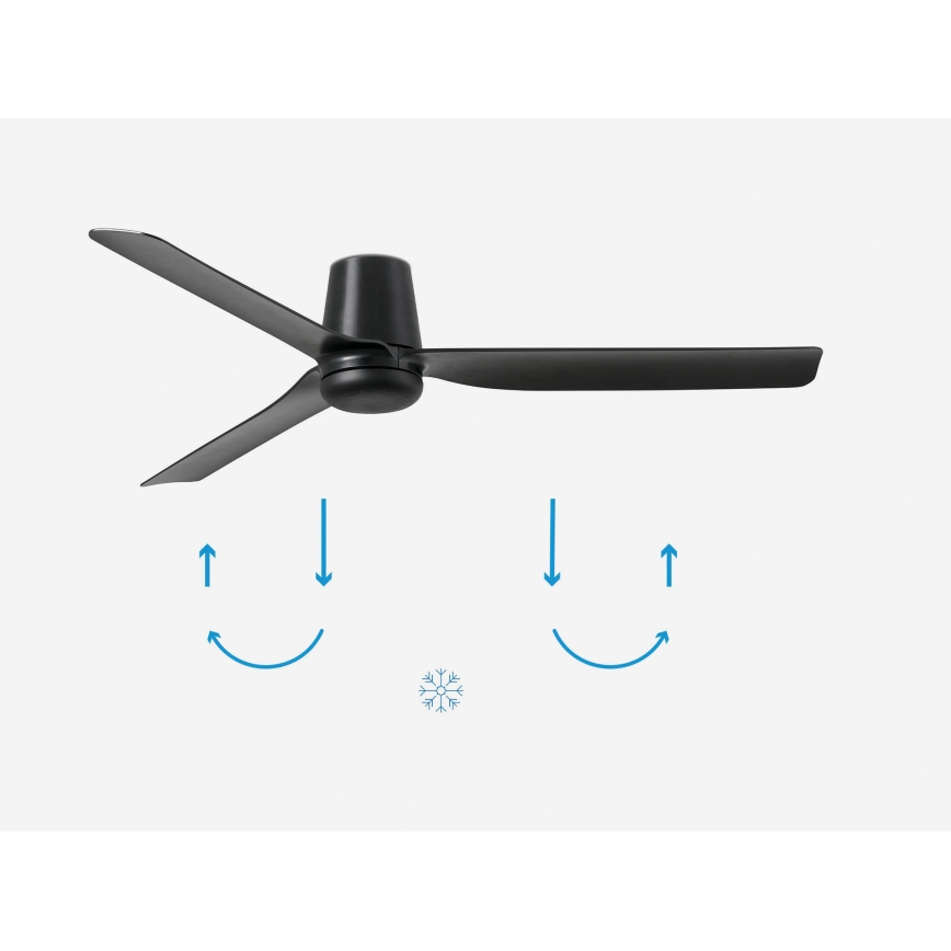 FARO 33830 - Stropni ventilator PUNT TUB M crna pr. 130 cm + daljinski upravljač