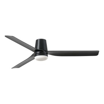 FARO 33830WT1S - LED stropni ventilator PUNT TUB M, s prigušivanjem, LED 18W/230V, 2700/3000/4000K, promjer 132 cm, crni, Wi‑Fi Tuya + daljinski upravljač