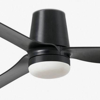 FARO 33830WT1S - LED stropni ventilator PUNT TUB M, s prigušivanjem, LED 18W/230V, 2700/3000/4000K, promjer 132 cm, crni, Wi‑Fi Tuya + daljinski upravljač