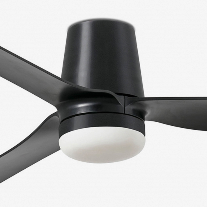 FARO 33830WT1S - LED stropni ventilator PUNT TUB M, s prigušivanjem, LED 18W/230V, 2700/3000/4000K, promjer 132 cm, crni, Wi‑Fi Tuya + daljinski upravljač