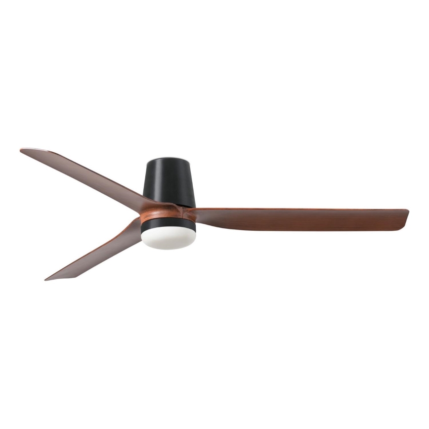 FARO 33831-1TW - LED Prigušivi stropni ventilator PUNT TUB M LED/18W/230V 3000/4200/6500K pr. 130 cm smeđa/crna + daljinski upravljač