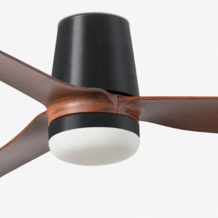 FARO 33831-1TW - LED stropni ventilator s možností prigušivanja PUNT TUB M LED/18W/230V 2700/3000/4000K Ø 130 cm smeđa/crna + daljinski upravljač