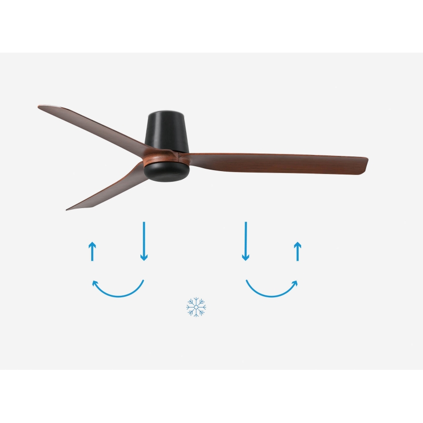 FARO 33831 - Stropni ventilator PUNT TUB M smeđa/crna pr. 130 cm + daljinski upravljač