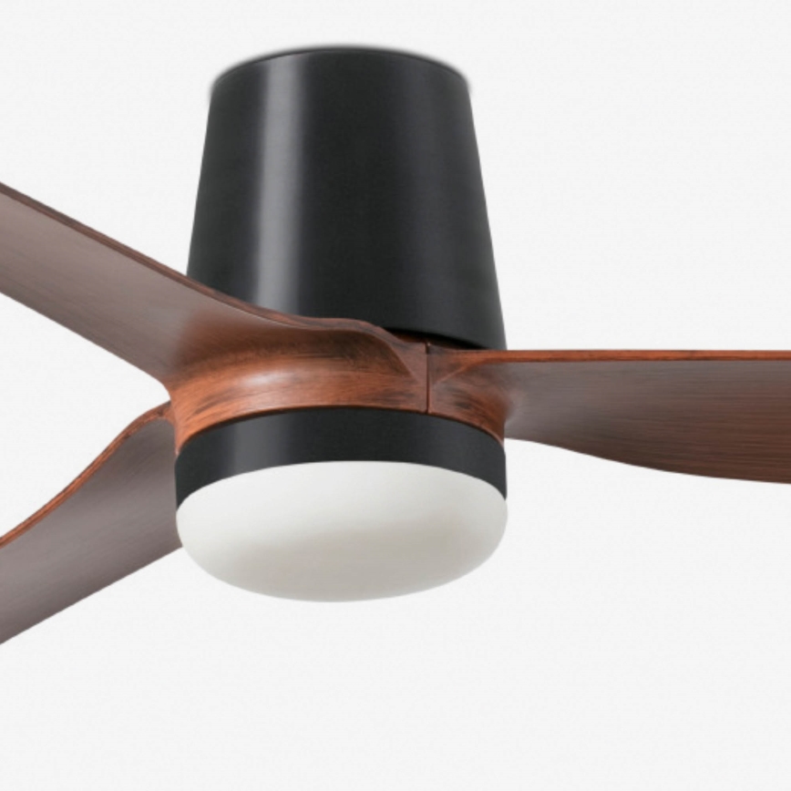 FARO 33831WT-1TW - LED Prigušivi stropni ventilator PUNT TUB M LED/18W/230V 3000/4200/6500K smeđa/crna pr. 132 cm Wi-Fi Tuya + daljinski upravljač