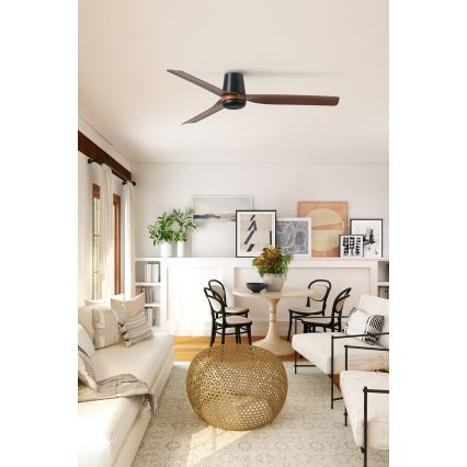 FARO 33831WT - Stropni ventilator PUNT TUB M smeđa/crna pr. 132 cm Wi-Fi Tuya + daljinski upravljač