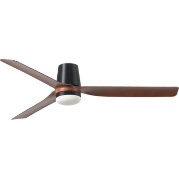 FARO 33831WT1S - LED stropni ventilator s prigušivanjem PUNT TUB M LED/18W/230V 2700/3000/4000K Ø132 cm smeđa/crna Wi‑Fi Tuya + daljinsko upravljanje