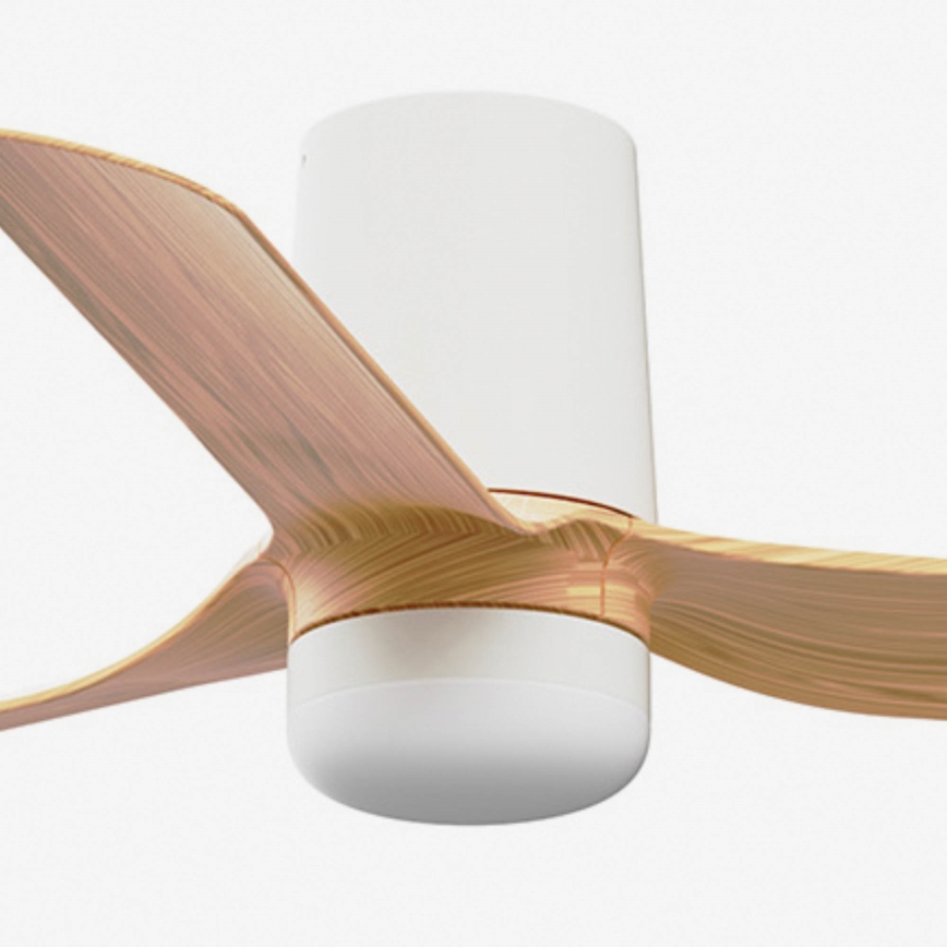 FARO 33833-1TW - LED Prigušivi stropni ventilator MINI PUNT TUB S LED/10W/230V 2700/4000/6000K pr. 90 cm smeđa/bijela + daljinski upravljač