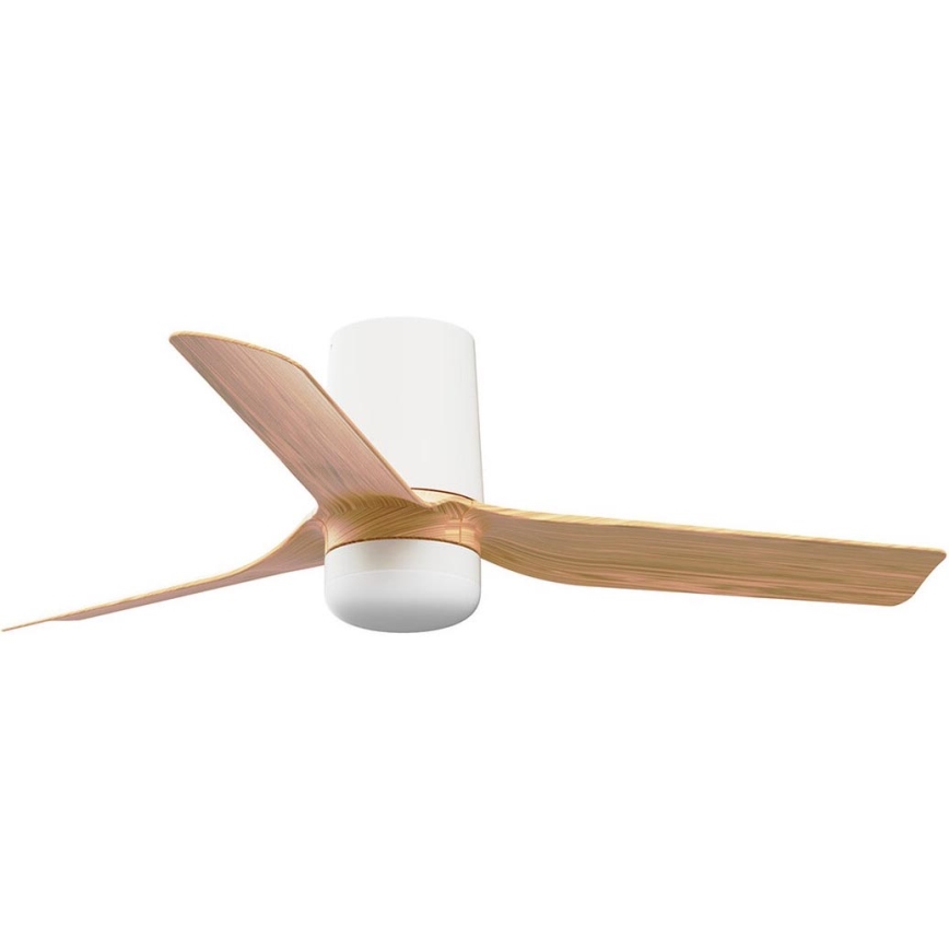 FARO 33833-1TW - LED Prigušivi stropni ventilator MINI PUNT TUB S LED/10W/230V 2700/4000/6000K pr. 90 cm smeđa/bijela + daljinski upravljač