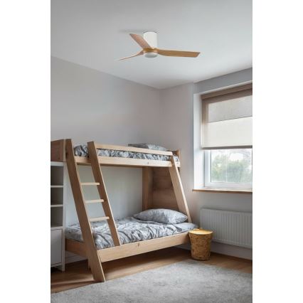 FARO 33833 - Stropni ventilator MINI PUNT TUB S smeđa/bijela pr. 90 cm + daljinski upravljač