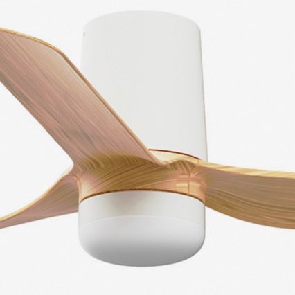 FARO 33833WT-1TW - LED Prigušivi stropni ventilator MINI PUNT TUB S LED/10W/230V 2700/4000/6000K smeđa/bijela pr. 90 cm Wi-Fi Tuya + daljinski upravljač
