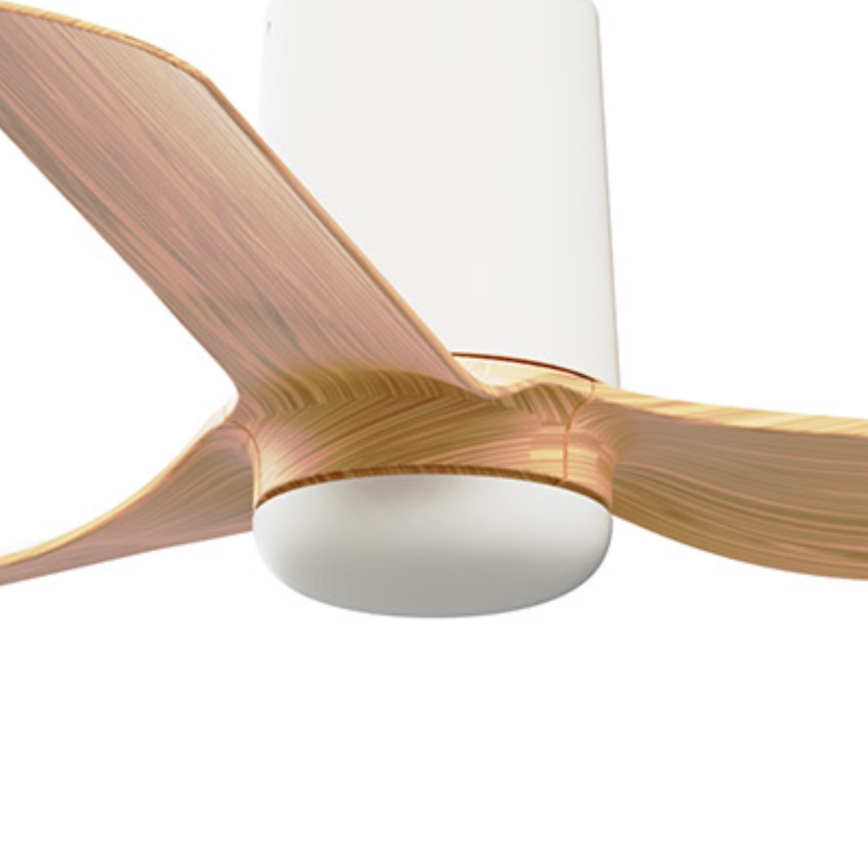 FARO 33833WT - Stropni ventilator MINI PUNT TUB S smeđa/bijela pr. 90 cm Wi-Fi Tuya + daljinski upravljač