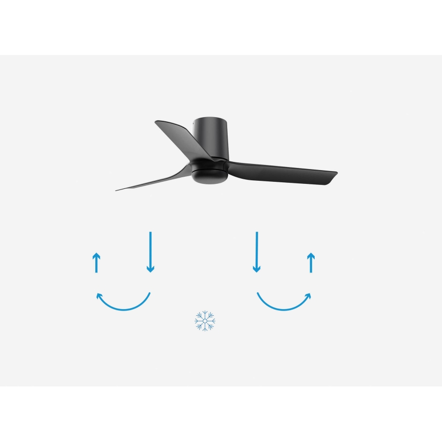 FARO 33834-Stropni ventilator MINI PUNT TUB S crna pr. 90 cm + daljinski upravljač
