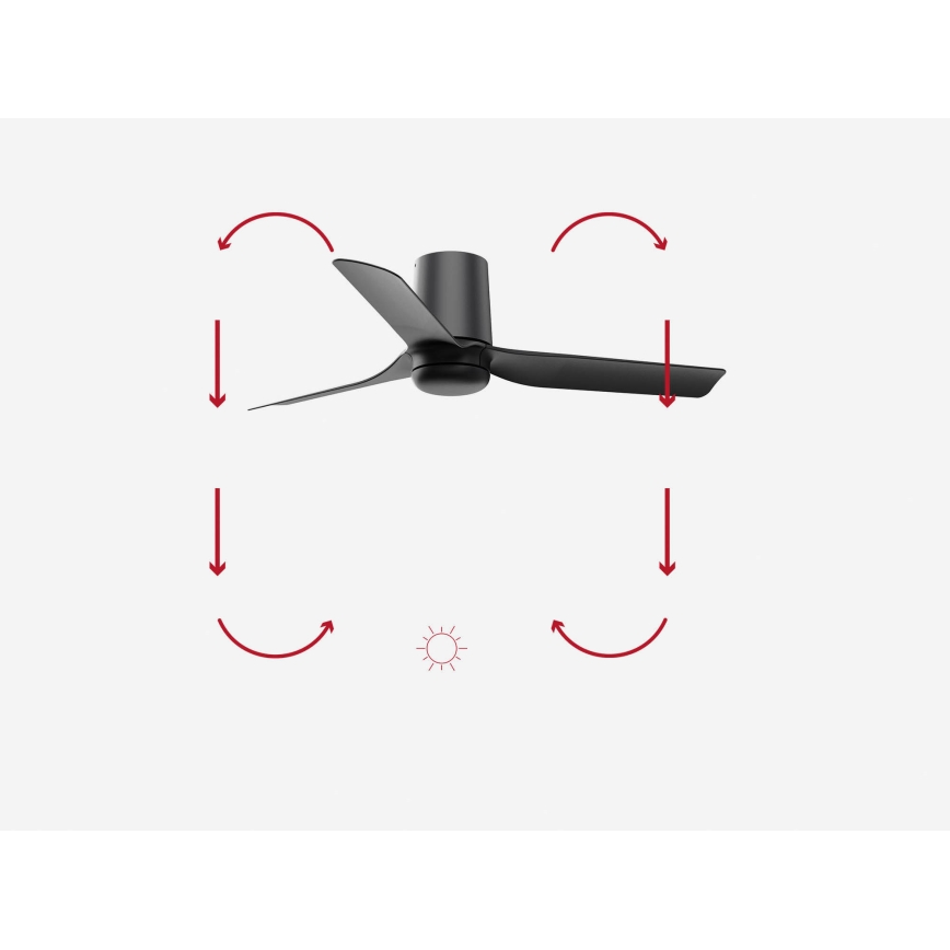 FARO 33834-Stropni ventilator MINI PUNT TUB S crna pr. 90 cm + daljinski upravljač