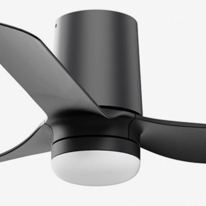 FARO 33834WT-1TW - LED Prigušivi stropni ventilator MINI PUNT TUB S LED/10W/230V 2700/4000/6000K crna pr. 90 cm Wi-Fi Tuya + daljinski upravljač