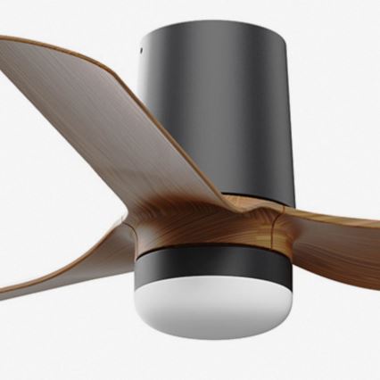 FARO 33835-1TW - LED prigušivi stropni ventilator MINI PUNT TUB s LED/10W/230V 2700/3000/4000K Ø 90 cm smeđa/crna + daljinski upravljač