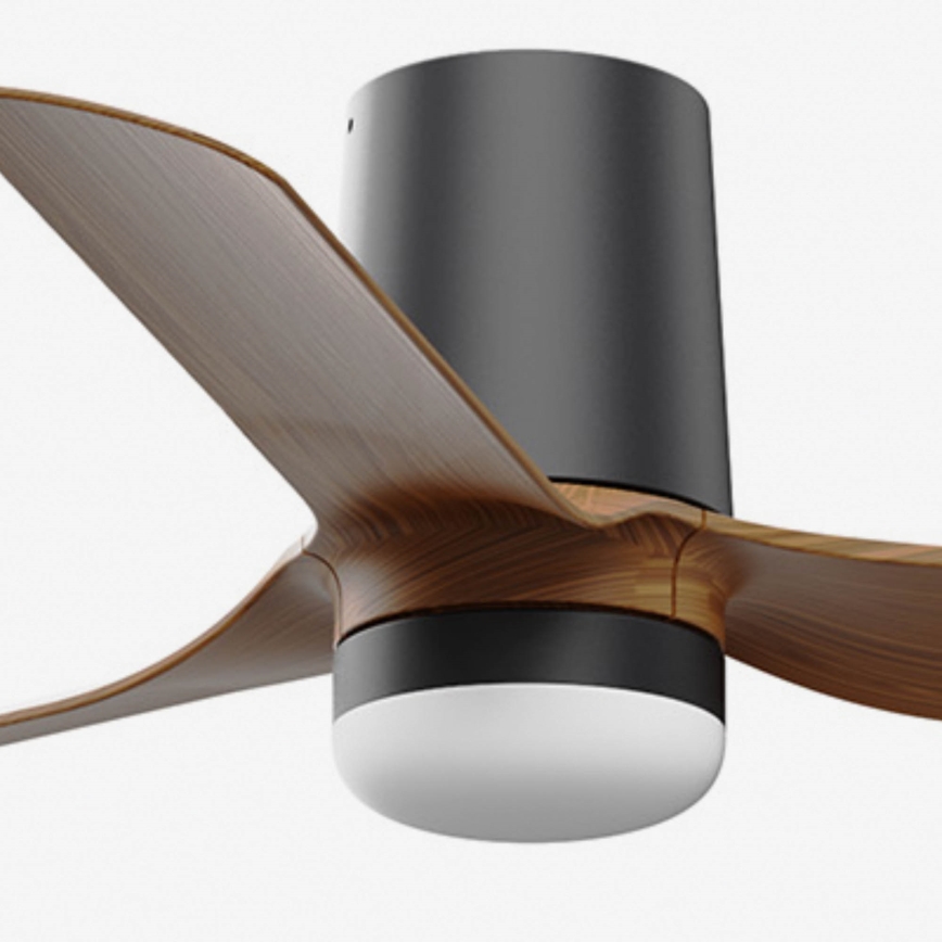 FARO 33835-1TW - LED prigušivi stropni ventilator MINI PUNT TUB s LED/10W/230V 2700/3000/4000K Ø 90 cm smeđa/crna + daljinski upravljač