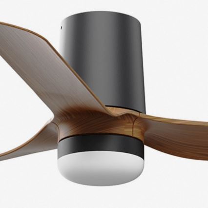 FARO 33835WT-1TW - LED Prigušivi stropni ventilator MINI PUNT TUB S LED/10W/230V 2700/4000/6000K smeđa/crna pr. 90 cm Wi-Fi Tuya + daljinski upravljač