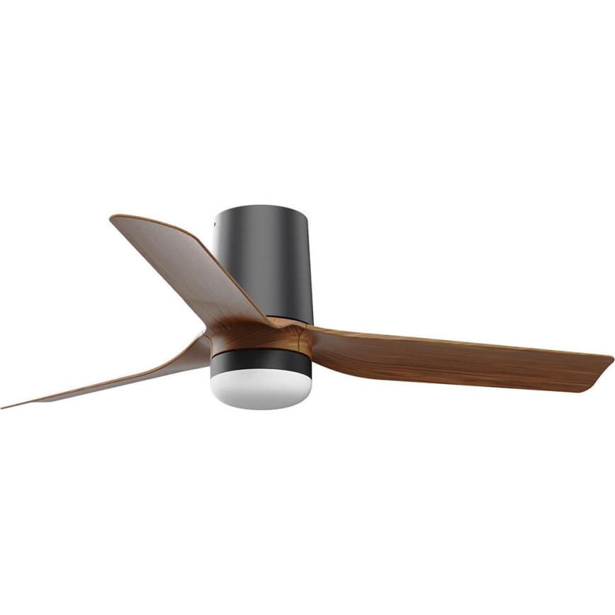 FARO 33835WT-1TW - LED Prigušivi stropni ventilator MINI PUNT TUB S LED/10W/230V 2700/4000/6000K smeđa/crna pr. 90 cm Wi-Fi Tuya + daljinski upravljač