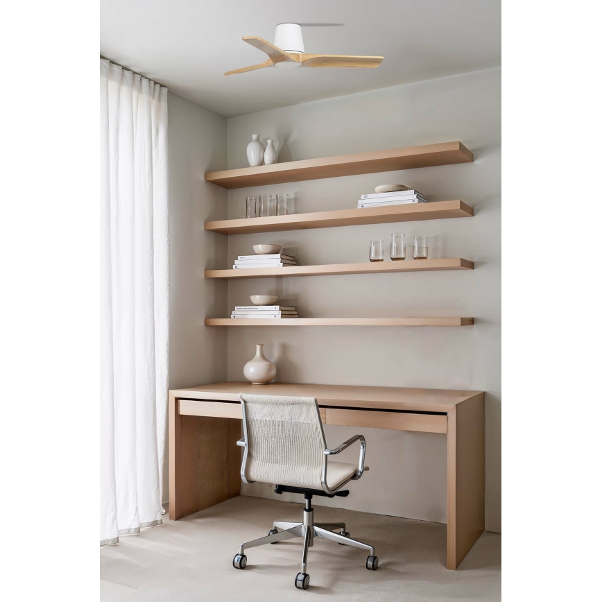 FARO 33836 - Stropni ventilator HEYWOOD TUB S borovina/bijela promjer 90 cm + daljinski upravljač