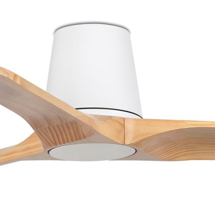 FARO 33836 - Stropni ventilator HEYWOOD TUB S borovina/bijela promjer 90 cm + daljinski upravljač