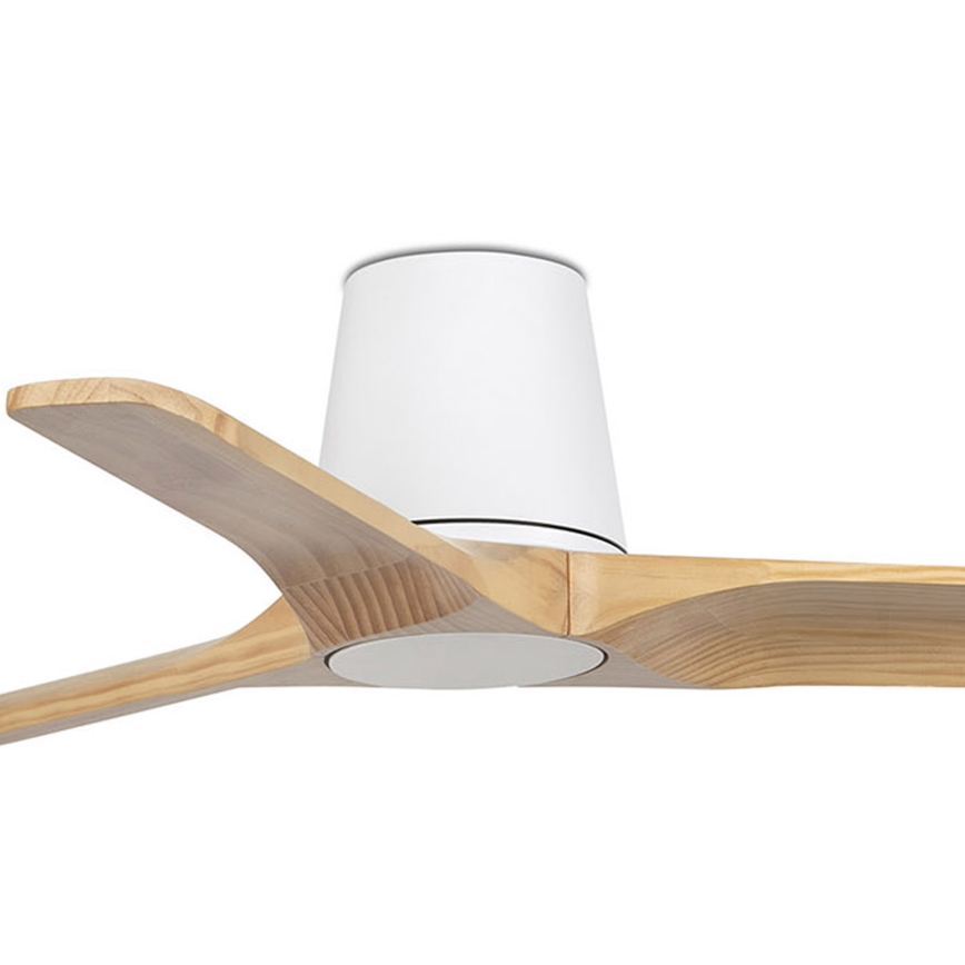 FARO 33836WT - Stropni ventilator HEYWOOD TUB S bor/bijela pr. 90 cm Wi-Fi Tuya + daljinski upravljač